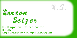 marton selzer business card