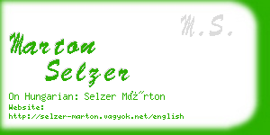 marton selzer business card